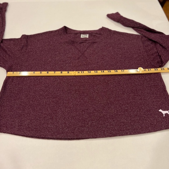 Victoria’s Secret Pink women’s top size XS Heathered Burgundy oversized - Picture 10 of 11